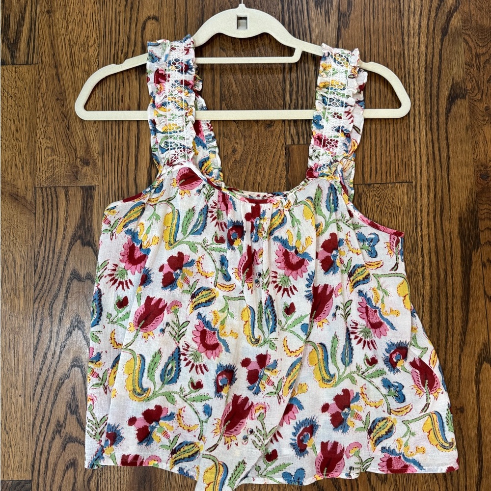 XiRENA Multicolor Floral Tank Top with Ruffled Straps